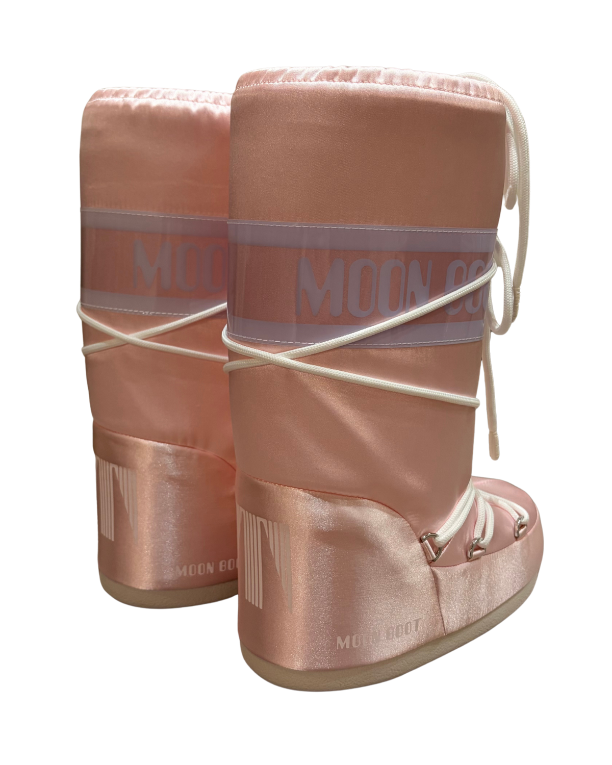 Moon Boot roosad satiinist talvesaapad, vaade 2