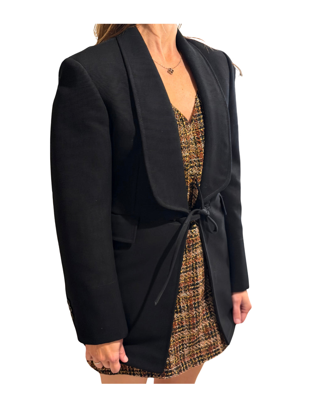 Bottega Veneta tie-waist blazer, black
