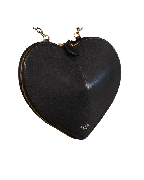 Alaïa Heart bag, black leather, view 2