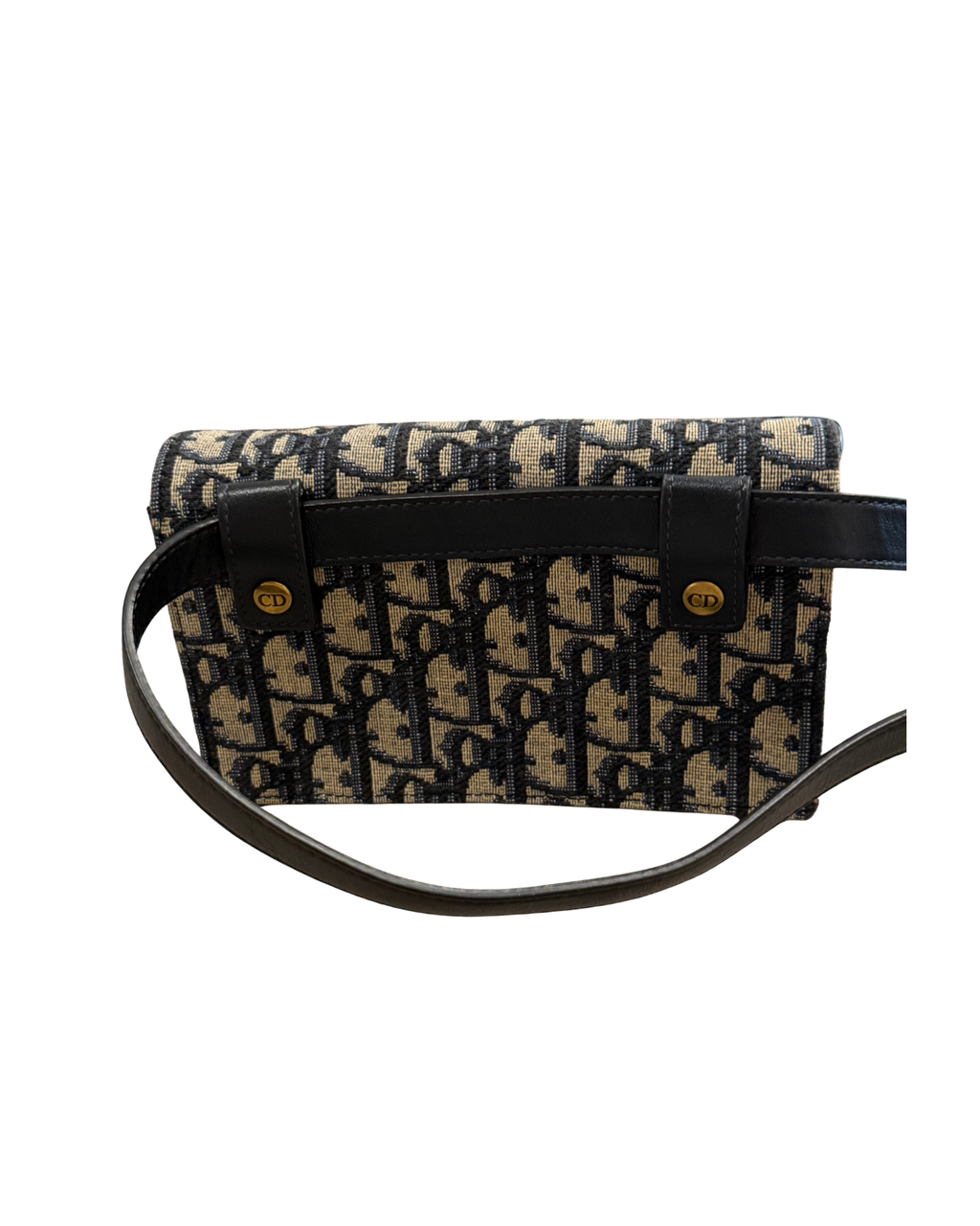 Dior Saddle belt pouch, Oblique beige and navy, view 2